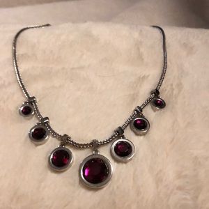 WHBM  Necklace - Red Garnet colored
